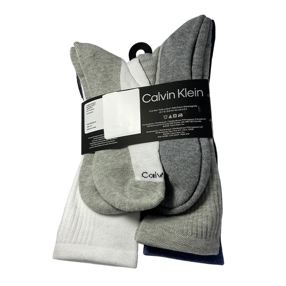 Calvin Klein Mens Cushion Crew Socks 5 Pair Pack Assorted Colors One Size - Picture 4 of 6